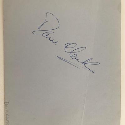 Musician Dave Clark original signature
