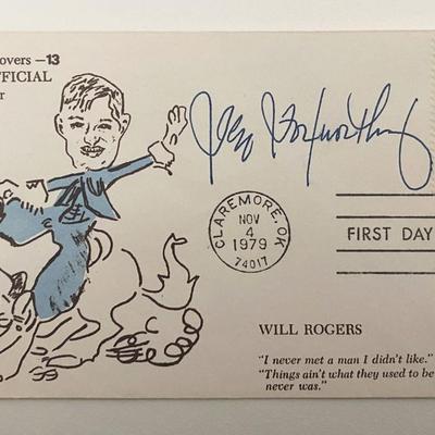 Jeff Foxworthy Signed 1979 Will Rogers First Day Cover