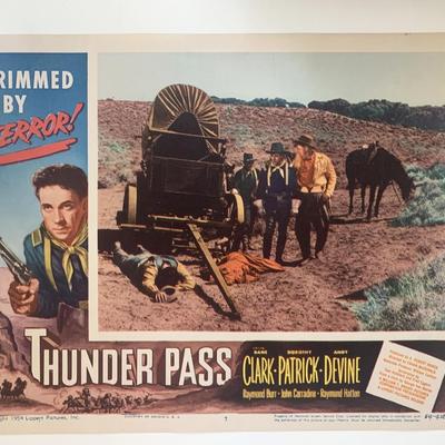 Thunder Pass original 1954 vintage lobby card