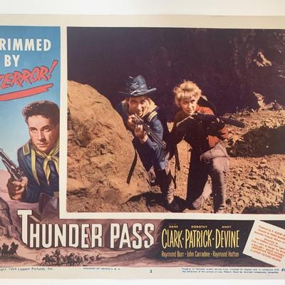 Thunder Pass original 1954 vintage lobby card