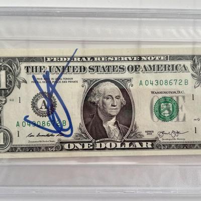 Star Wars JJ Abrams signed dollar bill