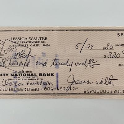 Jessica Walter signed check 