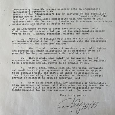 Frank Zappa signed contract