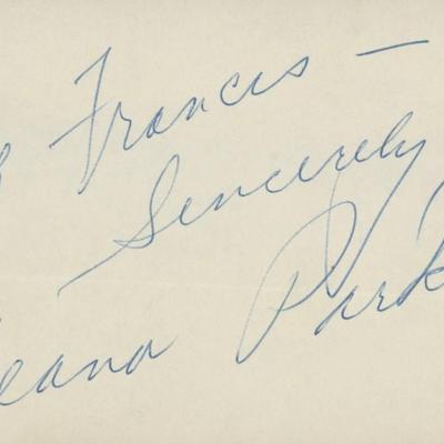 Eleanor Parker signed note