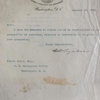 1894 U.S. Navy Signed Note