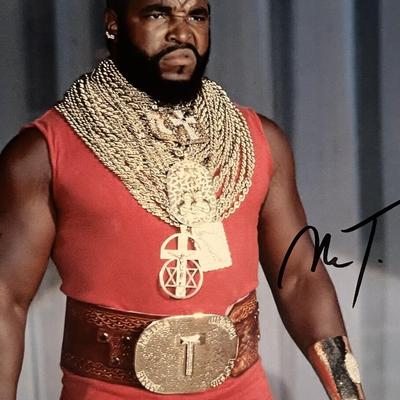 A Team Mr. T signed photo