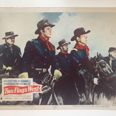 Two Flags West original 1950 vintage lobby card