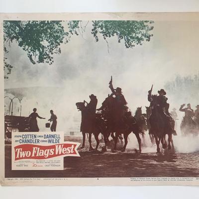 Two Flags West original 1950 vintage lobby card