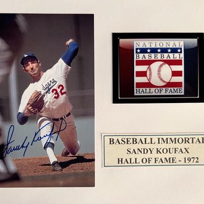 LA Dodgers Sandy Koufax signed photo