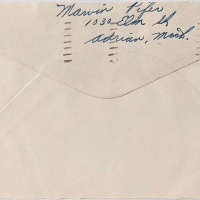 Racecar Driver Marvin Pifer signed envelope