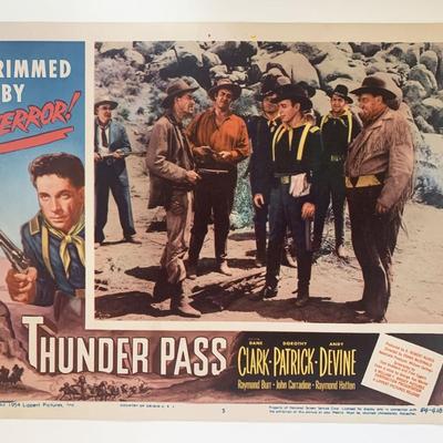 Thunder Pass original 1954 vintage lobby card