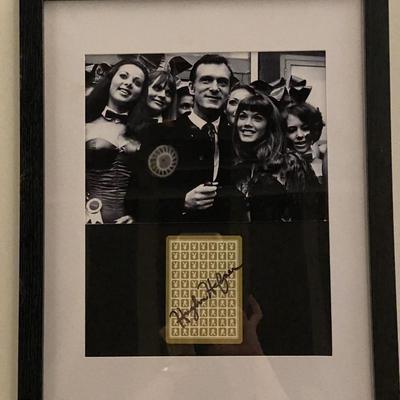 Hugh Hefner signed playing card. GFA authenticated