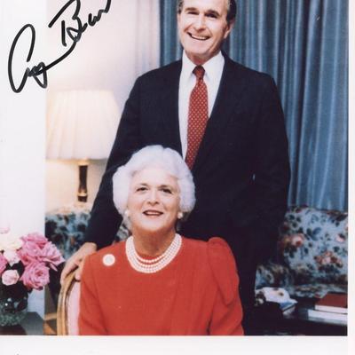 George Bush signed White House photo