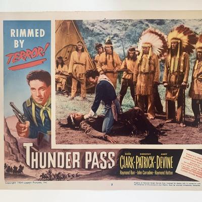 Thunder Pass original 1954 vintage lobby card