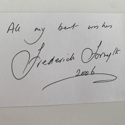 Novelist Frederick Forsyth original signature