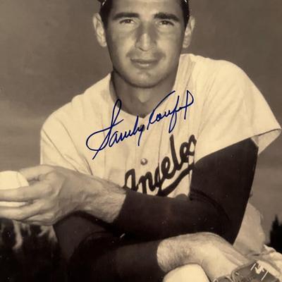 LA Dodgers Sandy Koufax signed photo