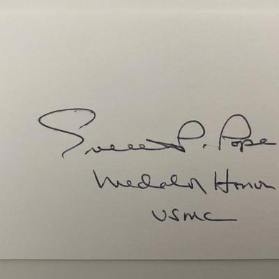 WWII MOH Recipient Major Everett P. Pope Original Signature