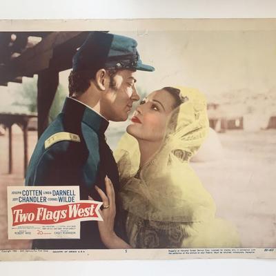 Two Flags West original 1950 vintage lobby card
