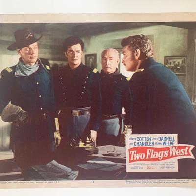 Two Flags West original 1950 vintage lobby card