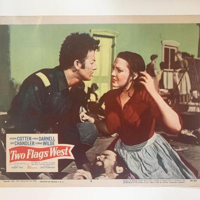 Two Flags West original 1950 vintage lobby card