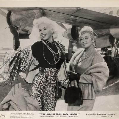 Jayne Mansfield signed movie photo. GFA Authenticated