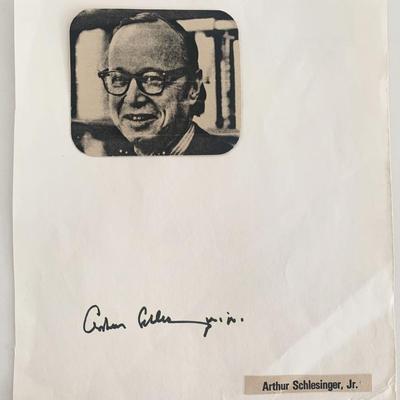 Arthur Schlesinger Jr. signed page