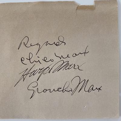 The Marx Brothers signature sheet. GFA Authenticated