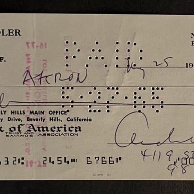 Arch Oboler signed check