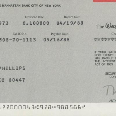 Delores Phillips personal check 