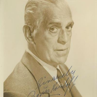 Boris Karloff Universal Monster signed photo. GFA Authenticated