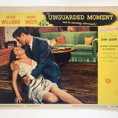 The Unguarded Moment original 1956 vintage lobby card