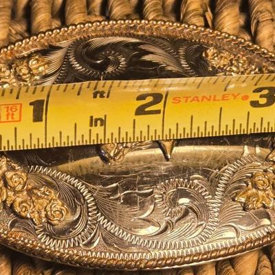 Horse Head and Floral Belt Buckle
