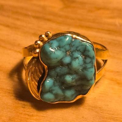14kt. GOLD & Royston Turquoise Ring