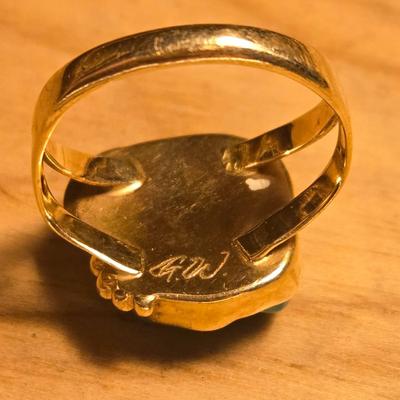 14kt. GOLD & Royston Turquoise Ring
