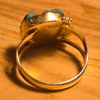 14kt. GOLD & Royston Turquoise Ring