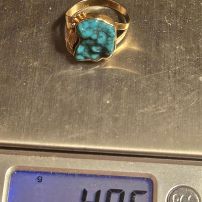 14kt. GOLD & Royston Turquoise Ring