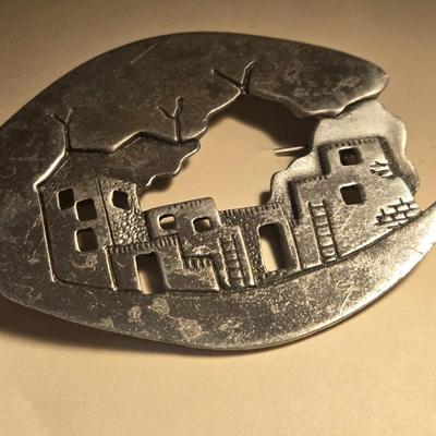 J.J. Pewter Pueblo Brooch