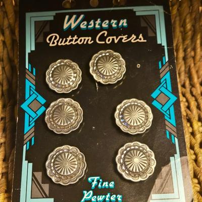 Pewter Concho Button Covers