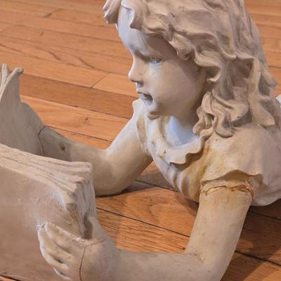 Reading Girl Resin Garden Statue