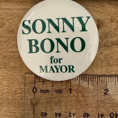 Sonny Bono for Mayor button