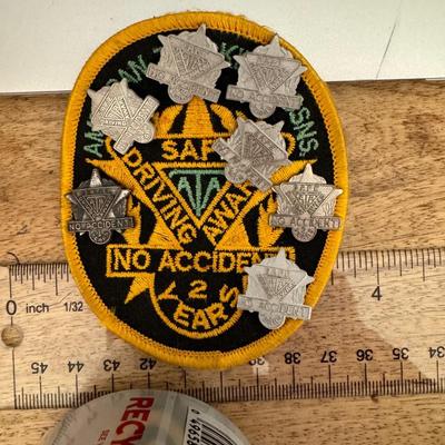 Safe driving award patch + pins