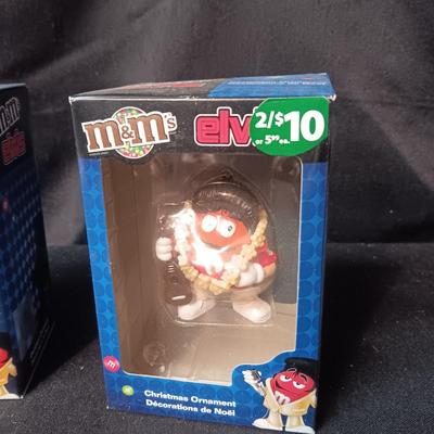 2 M&M'S ELVIS ORNAMENTS
