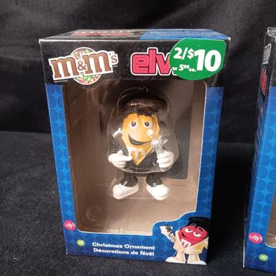2 M&M'S ELVIS ORNAMENTS