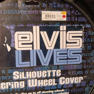 ELVIS LIVES SILHOUETTE STEERING WHEEL COVER