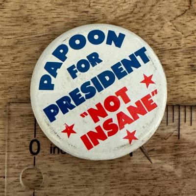 Papoon for President "Not Insane" pin