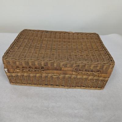 Antique Rattan Picnic Basket
