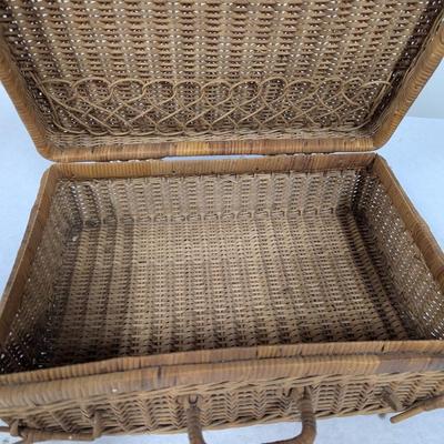 Antique Rattan Picnic Basket