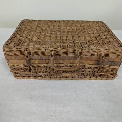 Antique Rattan Picnic Basket