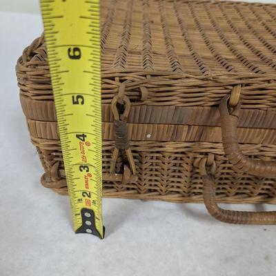 Antique Rattan Picnic Basket