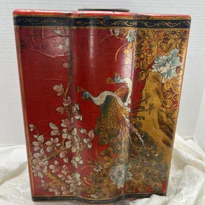 Red Asian display box with inner papered rack